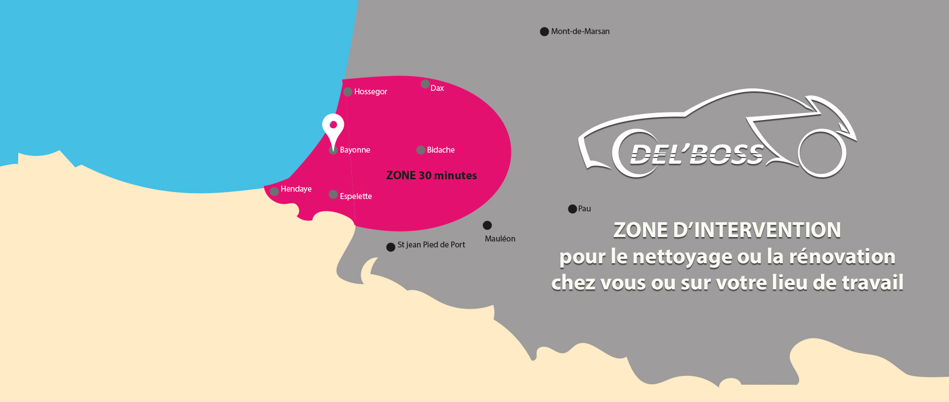 zone d'intervention pour un nettoyage auto à domicile